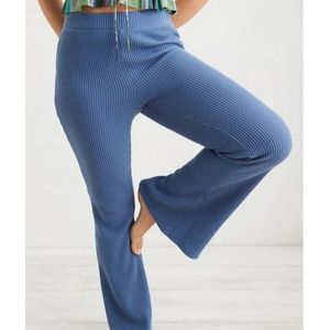 Aerie Waffle Flare Pant Size XL Marbled Blue